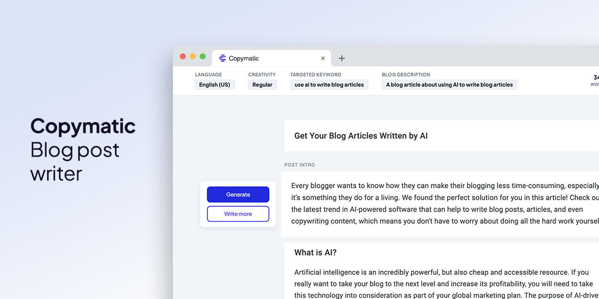 Use AI to write blog posts